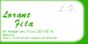 lorant fila business card